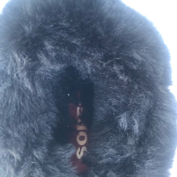 SOREL Go Coffee Faux Fur Slippers Soft Cushion Women’s Black Slippers Size 6 - Picture 13 of 15